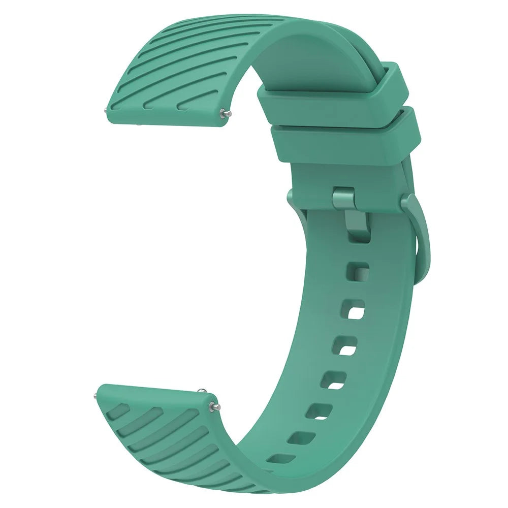 For Samsung Galaxy Watch3 45mm / Gear S3 Classic / S3 Frontier Silicone Strap Textured 22mm Watch Band - Green - 2