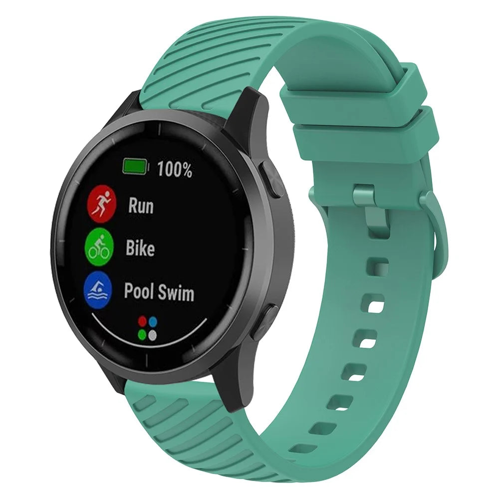 For Samsung Galaxy Watch3 45mm / Gear S3 Classic / S3 Frontier Silicone Strap Textured 22mm Watch Band - Green - 4