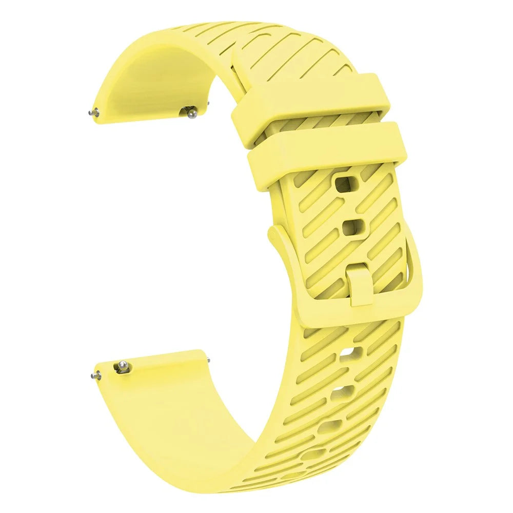 For Samsung Galaxy Watch3 41mm / Watch Active2 44mm / Galaxy Watch 42mm / Gear Sport Silicone Band 20mm Watch Strap - Yellow - 1