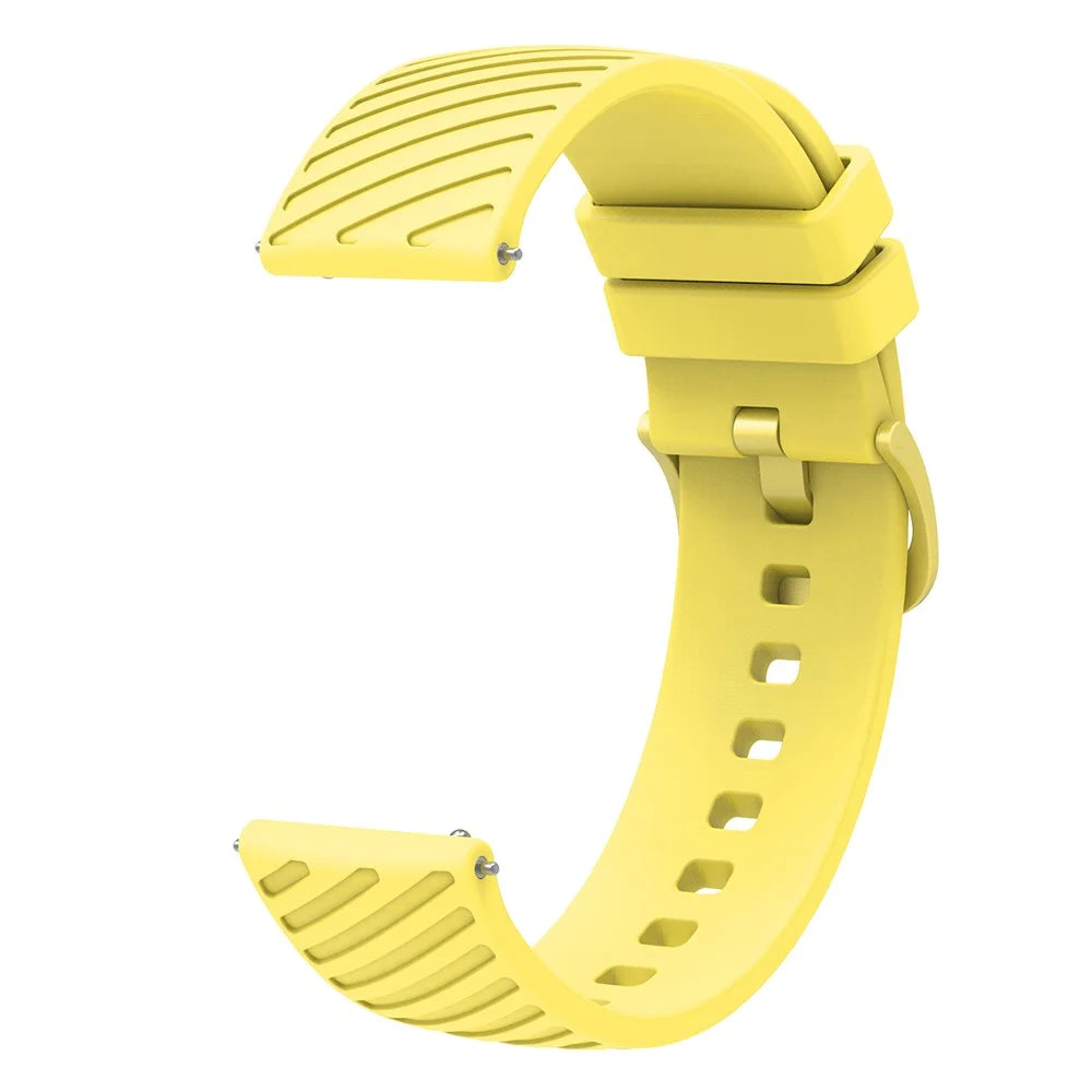 For Samsung Galaxy Watch3 41mm / Watch Active2 44mm / Galaxy Watch 42mm / Gear Sport Silicone Band 20mm Watch Strap - Yellow - 3