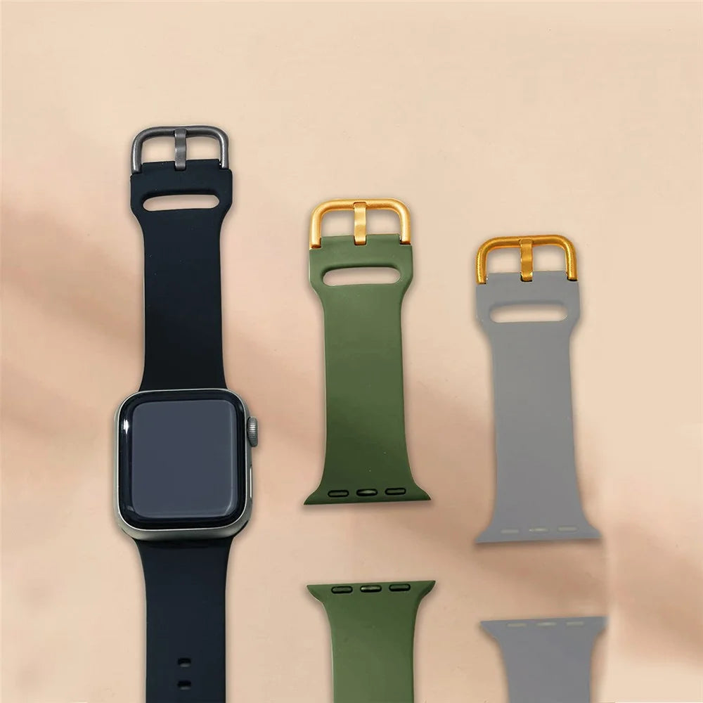 3Pcs Watch Band for Apple Watch Ultra 49mm Soft Silicone Strap Replacement - White+Black+Light Grey - 4