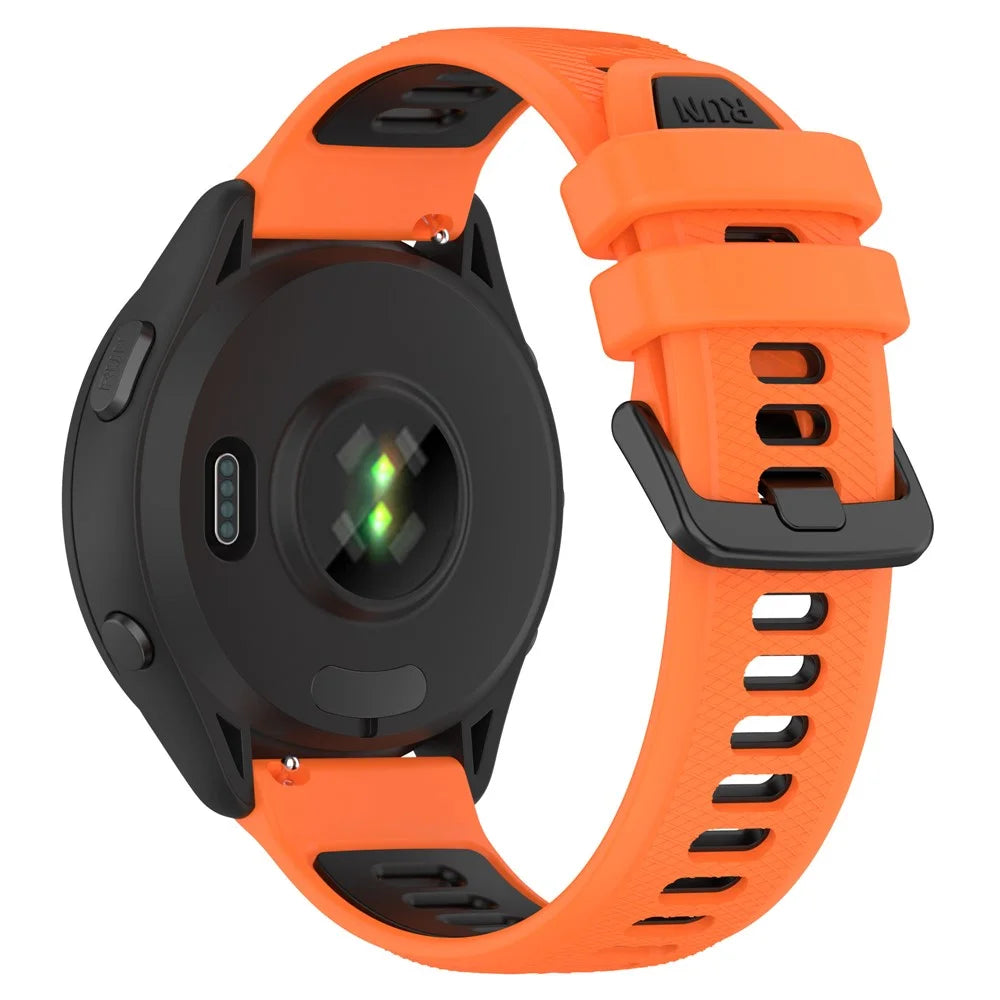 Watch Strap 20mm for Samsung Galaxy Watch 5 / Garmin Vivomove Trend , Dual-color Silicone Waterproof Watch Band - Orang+Black - 1