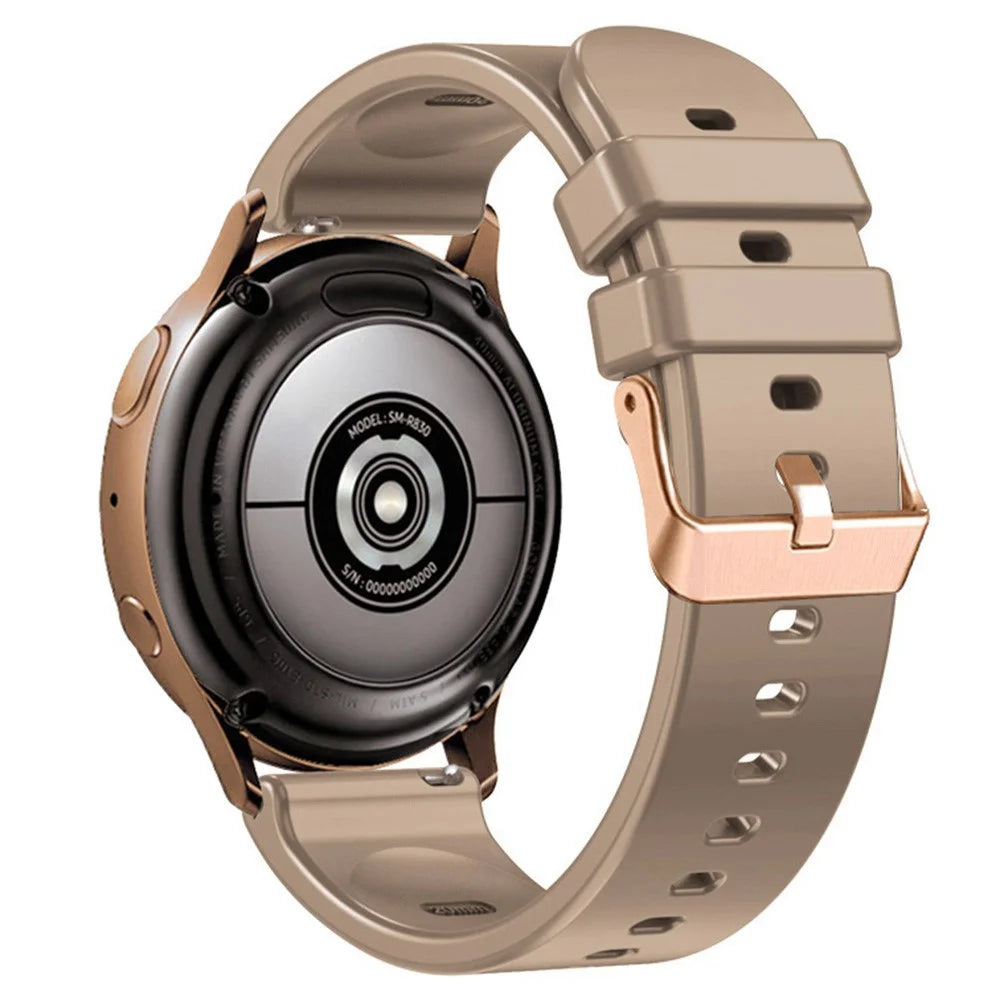 For Huami Amazfit GTR Mini / Bip 3 / Bip 3 Pro Silicone Watchband 20mm Solid Color Replacement Watch Strap - Khaki - 1