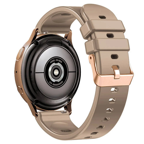 For Huami Amazfit GTR Mini / Bip 3 / Bip 3 Pro Silicone Watchband 20mm Solid Color Replacement Watch Strap - Khaki - 1
