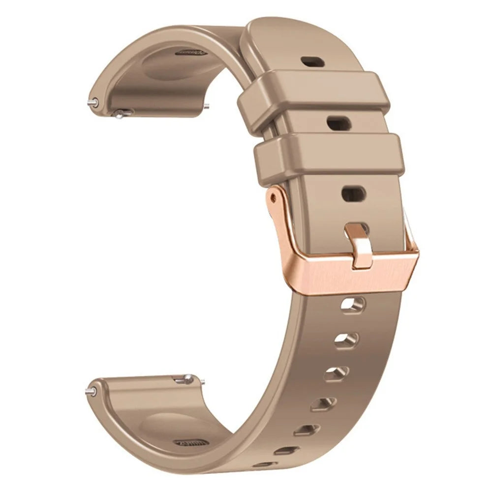 For Huami Amazfit GTR Mini / Bip 3 / Bip 3 Pro Silicone Watchband 20mm Solid Color Replacement Watch Strap - Khaki - 2