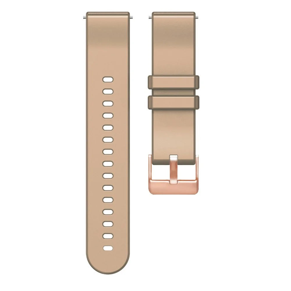 For Huami Amazfit GTR Mini / Bip 3 / Bip 3 Pro Silicone Watchband 20mm Solid Color Replacement Watch Strap - Khaki - 4