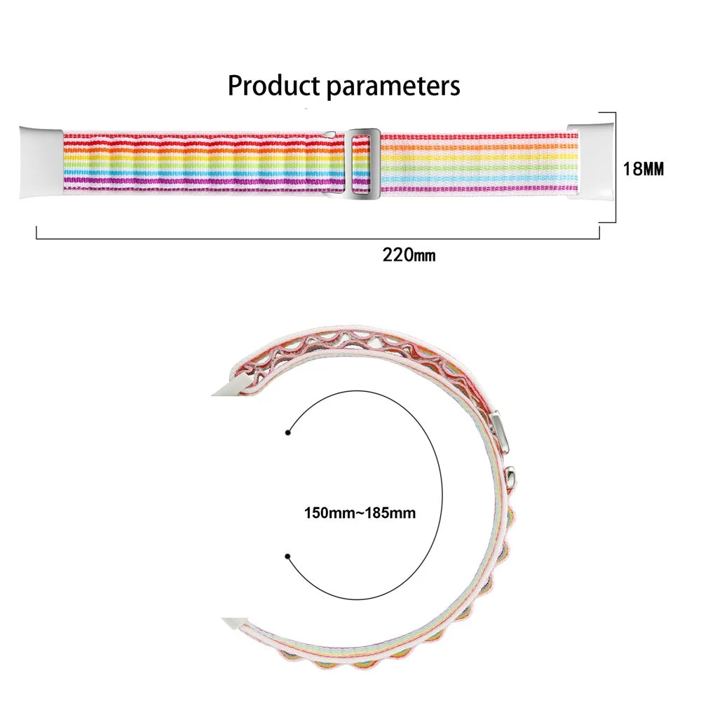 Nylon Watch Band for Xiaomi Mi Band 7 Pro Adjustable Replacement Wrist Strap - Pink - 6