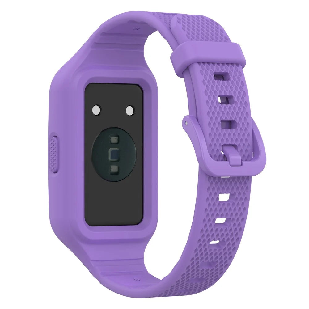 For Huawei Band 8 / Band 8 NFC / Band 9 / Band 9 NFC / Band 7 / Honor Band 6 Silicone Watch Strap Watch Band with Case - Purple - 2