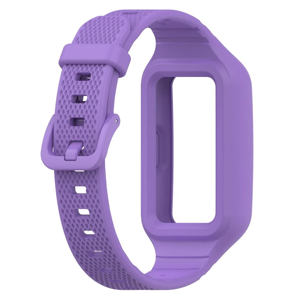 For Huawei Band 8 / Band 8 NFC / Band 9 / Band 9 NFC / Band 7 / Honor Band 6 Silicone Watch Strap Watch Band with Case - Purple - 3
