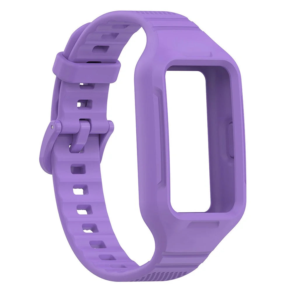 For Huawei Band 8 / Band 8 NFC / Band 9 / Band 9 NFC / Band 7 / Honor Band 6 Silicone Watch Strap Watch Band with Case - Purple - 4