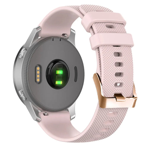 18mm Watch Band for Garmin Forerunner 265S / 255S / Venu 2S Textured Silicone Replacement Watch Strap - Pink - 1
