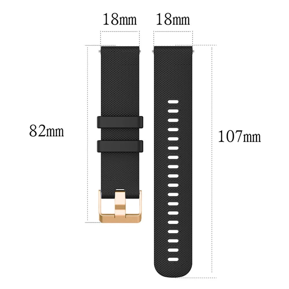 18mm Watch Band for Garmin Forerunner 265S / 255S / Venu 2S Textured Silicone Replacement Watch Strap - Pink - 5
