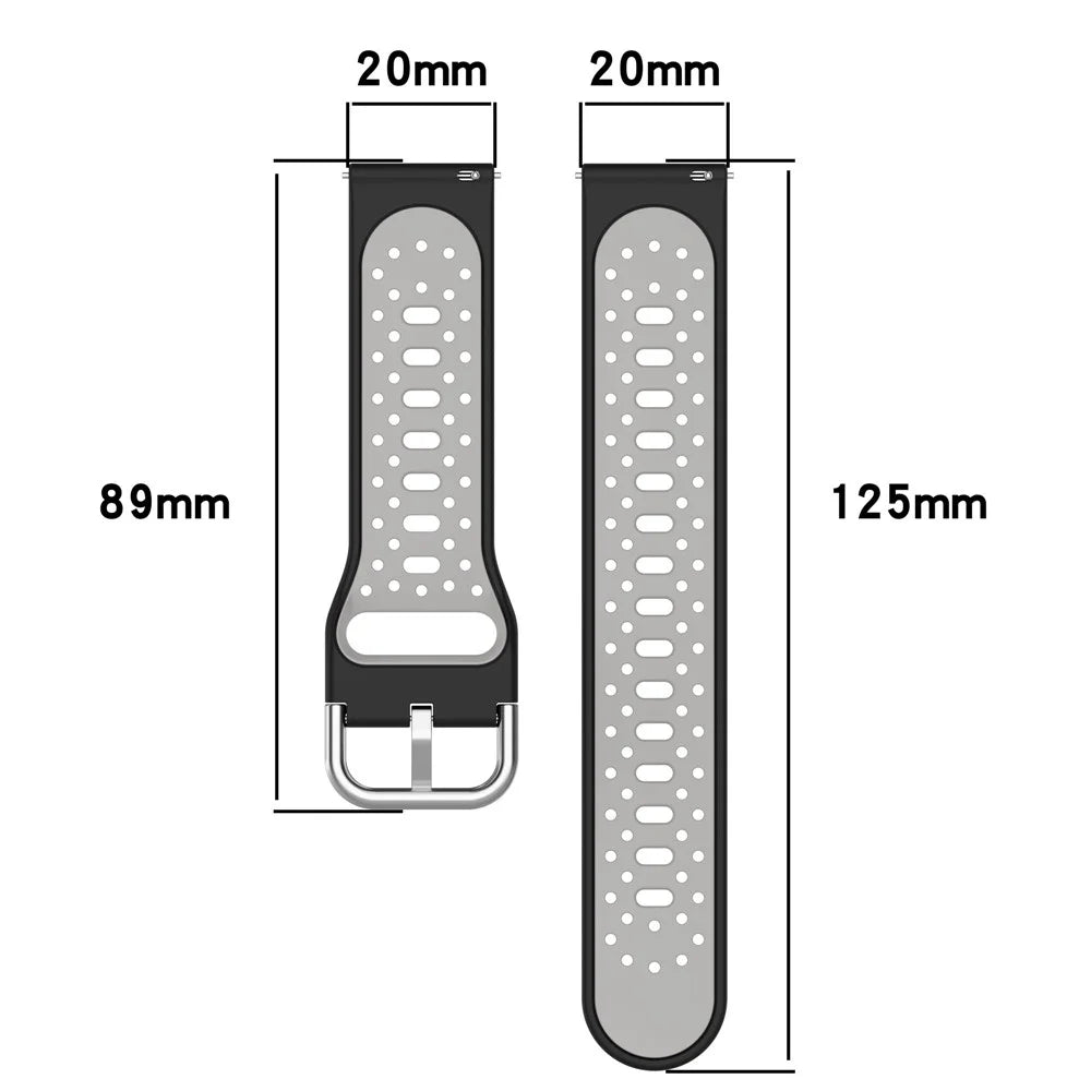 For Samsung Galaxy Watch6 40mm 44mm / Watch6 Classic 43mm 47mm / Watch 5 40mm 44mm / Watch4 40mm 44mm Dual Color Silicone Watch Band 20mm Replacement Strap - Blue / Green - 5