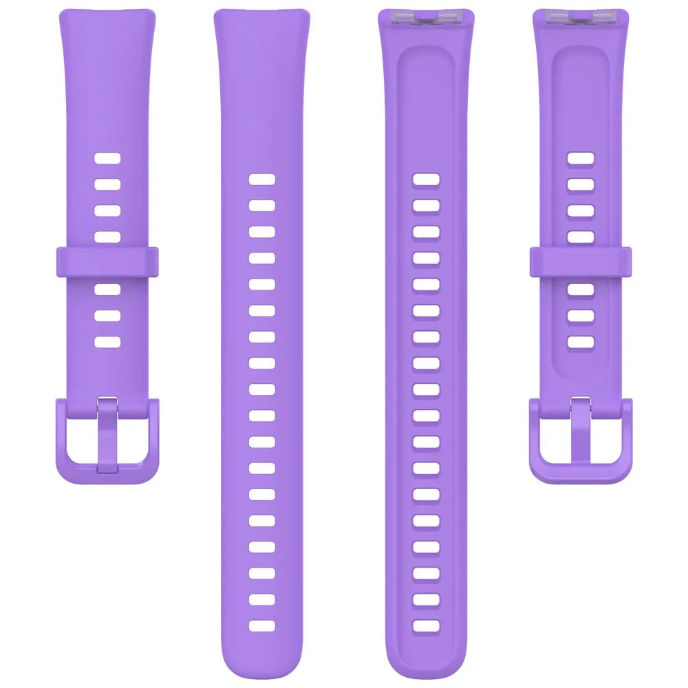 For Huawei Band 10 / 10 NFC / Band 8 / Band 8 NFC / Band 9 / Band 9 NFC Silicone Watch Strap Breathable Soft Watch Band with Buckle - Purple - 5