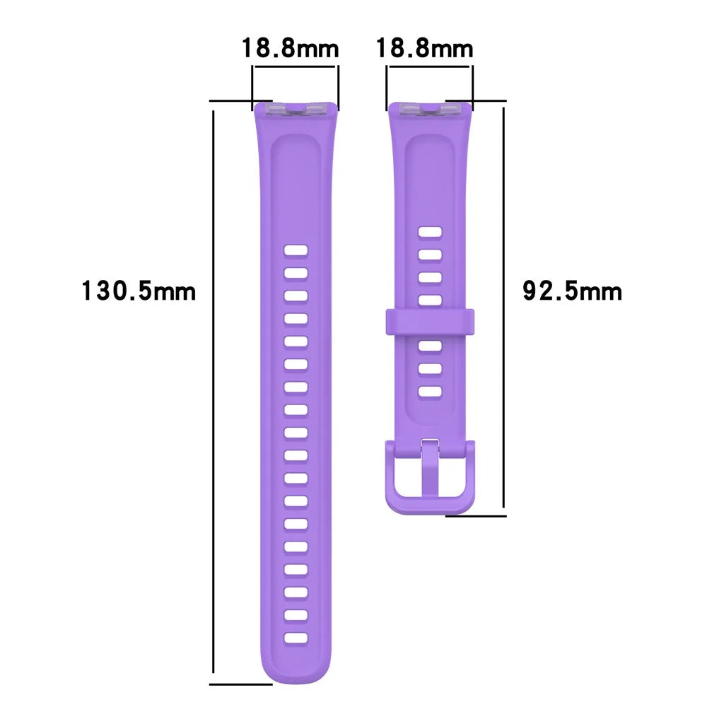 For Huawei Band 10 / 10 NFC / Band 8 / Band 8 NFC / Band 9 / Band 9 NFC Silicone Watch Strap Breathable Soft Watch Band with Buckle - Purple - 6