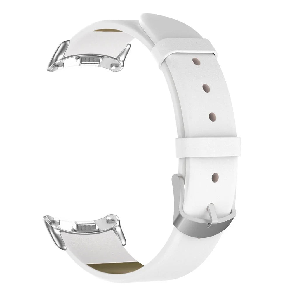 For Xiaomi Smart Band 9 NFC / Band 9 / Band 8 NFC / Band 8 Leather Watch Bands 14mm Replacement Bracelet Strap - White - 1