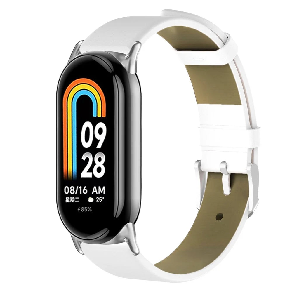 For Xiaomi Smart Band 9 NFC / Band 9 / Band 8 NFC / Band 8 Leather Watch Bands 14mm Replacement Bracelet Strap - White - 2