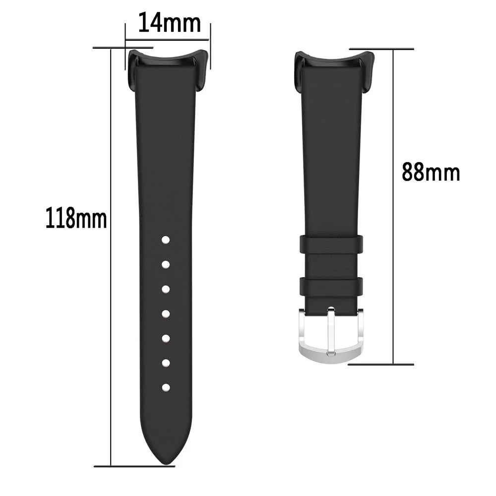 For Xiaomi Smart Band 9 NFC / Band 9 / Band 8 NFC / Band 8 Leather Watch Bands 14mm Replacement Bracelet Strap - White - 6