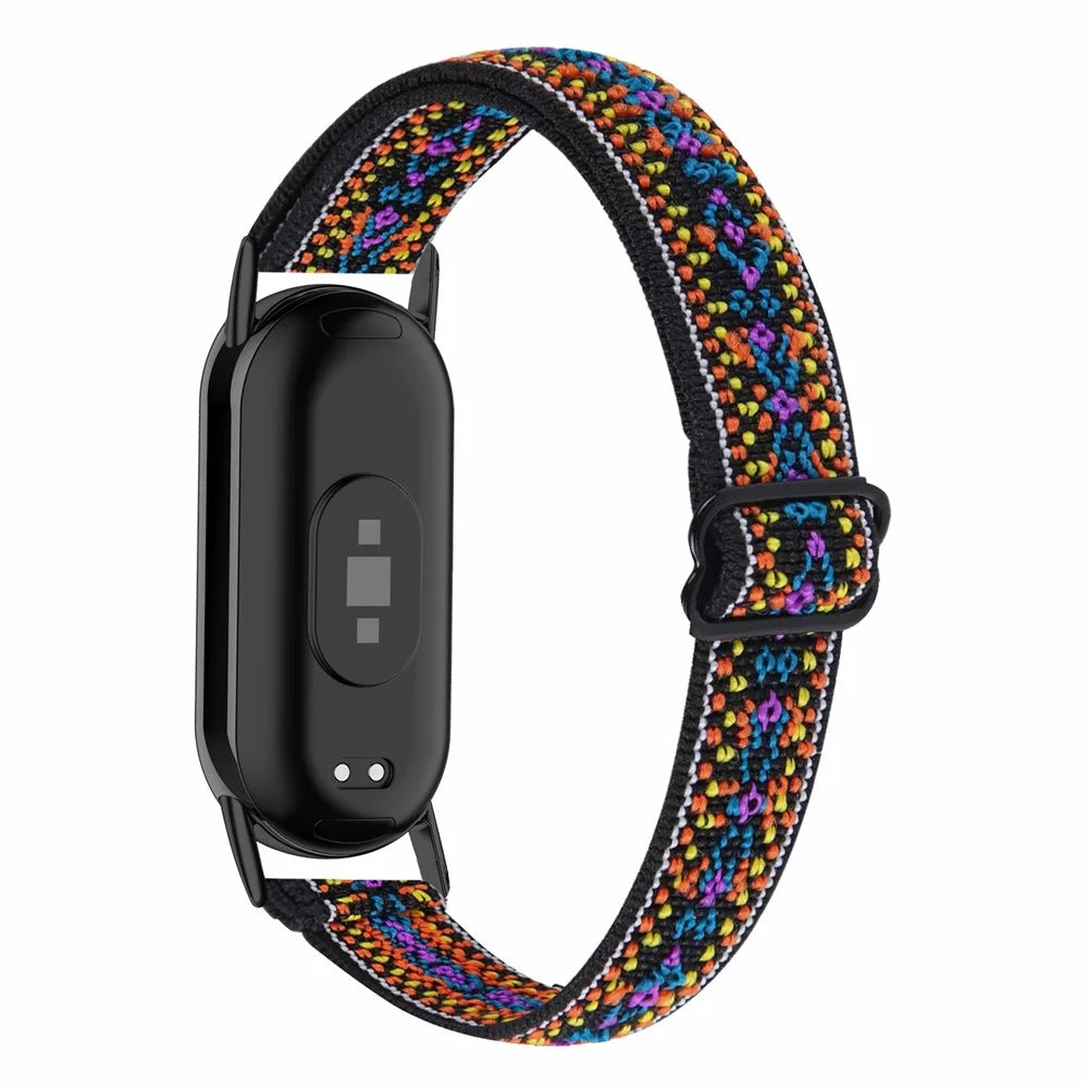 For Xiaomi Smart Band 9 NFC / 9 / 8 NFC / 8 Nylon Braided Watch Strap Quick Release Elastic Watch Band - Purple - 1