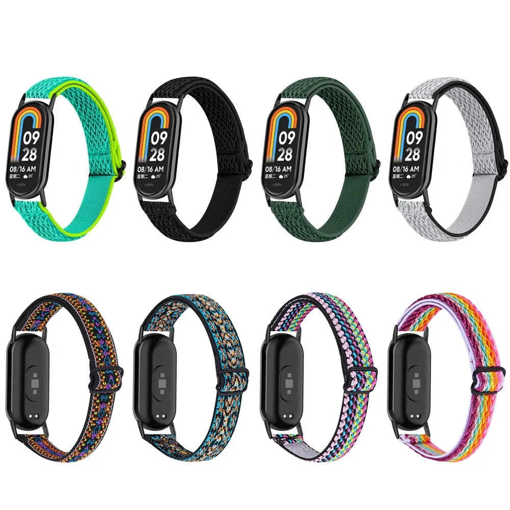 For Xiaomi Smart Band 9 NFC / 9 / 8 NFC / 8 Nylon Braided Watch Strap Quick Release Elastic Watch Band - Purple - 4