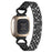 For Fitbit Versa 4 / Sense 2 Stainless Steel Watch Band 5-Bead Rhinestone Decor Straps - Black - 1