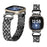 For Fitbit Versa 4 / Sense 2 Stainless Steel Watch Band 5-Bead Rhinestone Decor Straps - Black - 4