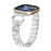 For Fitbit Versa 4 / Sense 2 Bling Rhinestone Decor Band 5-Bead Stainless Steel Watch Strap Bracelet - Silver - 2