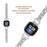 For Fitbit Versa 4 / Sense 2 Bling Rhinestone Decor Band 5-Bead Stainless Steel Watch Strap Bracelet - Silver - 3