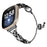 For Fitbit Versa 4 / Sense 2 Beaded-Bracelet Band Stainless Steel Watch Strap Replacement - Black - 2