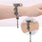 For Fitbit Versa 4 / Sense 2 Beaded-Bracelet Band Stainless Steel Watch Strap Replacement - Black - 4