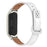 For Xiaomi Smart Band 8 Rivets Decor Watch Band Genuine Cowhide Leather Strap with Silver Watch Case - White - 1