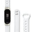 For Xiaomi Smart Band 8 Rivets Decor Watch Band Genuine Cowhide Leather Strap with Silver Watch Case - White - 3