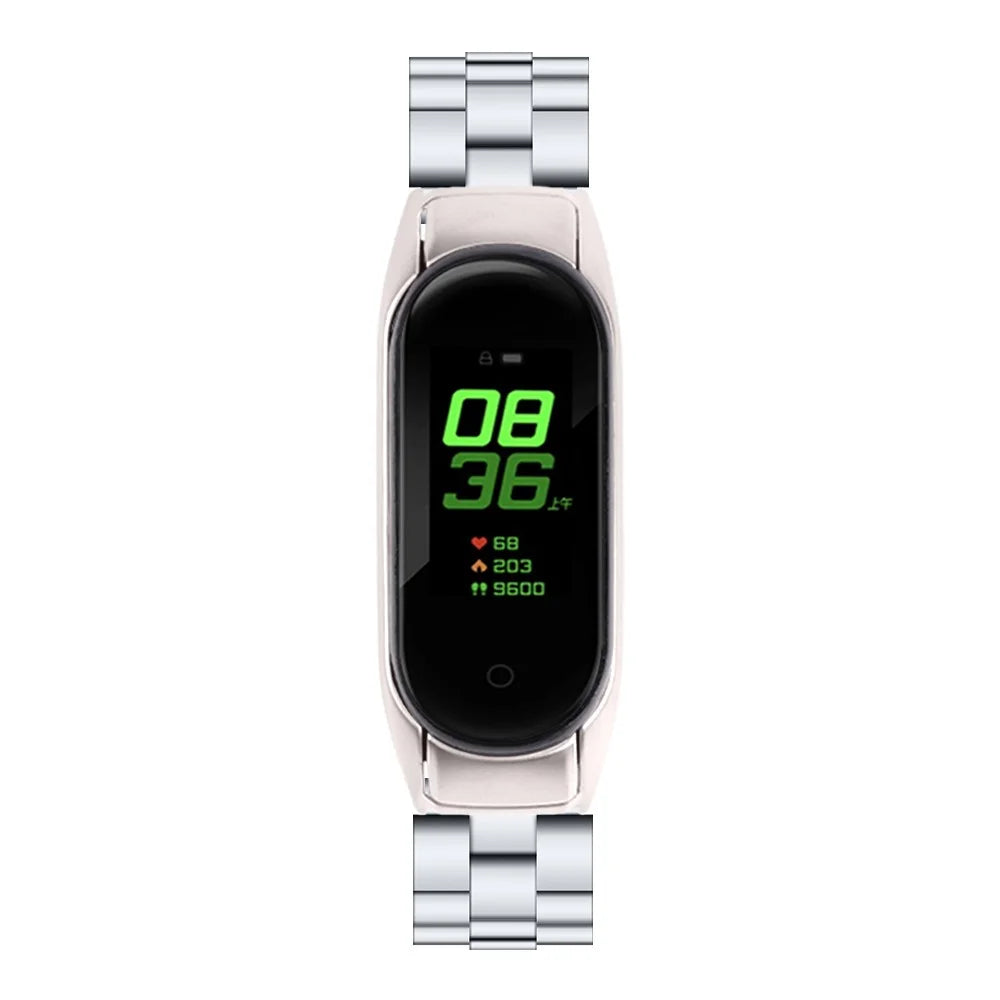 For Xiaomi Smart Band 9 NFC / 9 / 8 NFC / 8 Stainless Steel 3 Beads Watch Band Replacement Wrist Strap - Silver - 4