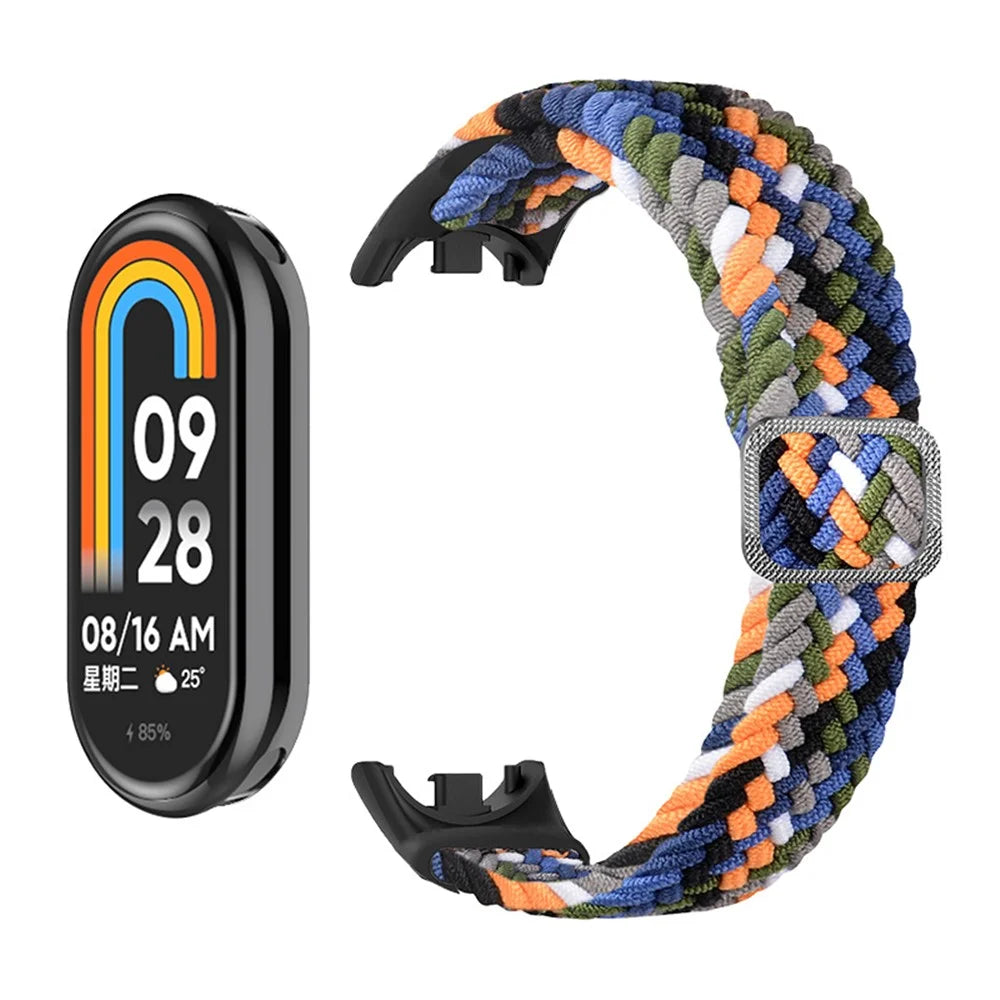 ENKAY HAT-PRINCE For Xiaomi Smart Band 9 NFC / 9 / 8 NFC / 8 Watch Band Nylon Strap with PMMA Film - Denim - 3
