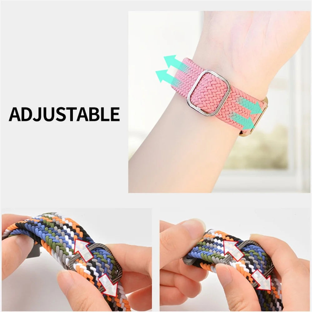ENKAY HAT-PRINCE For Xiaomi Smart Band 9 NFC / 9 / 8 NFC / 8 Watch Band Nylon Strap with PMMA Film - Denim - 6