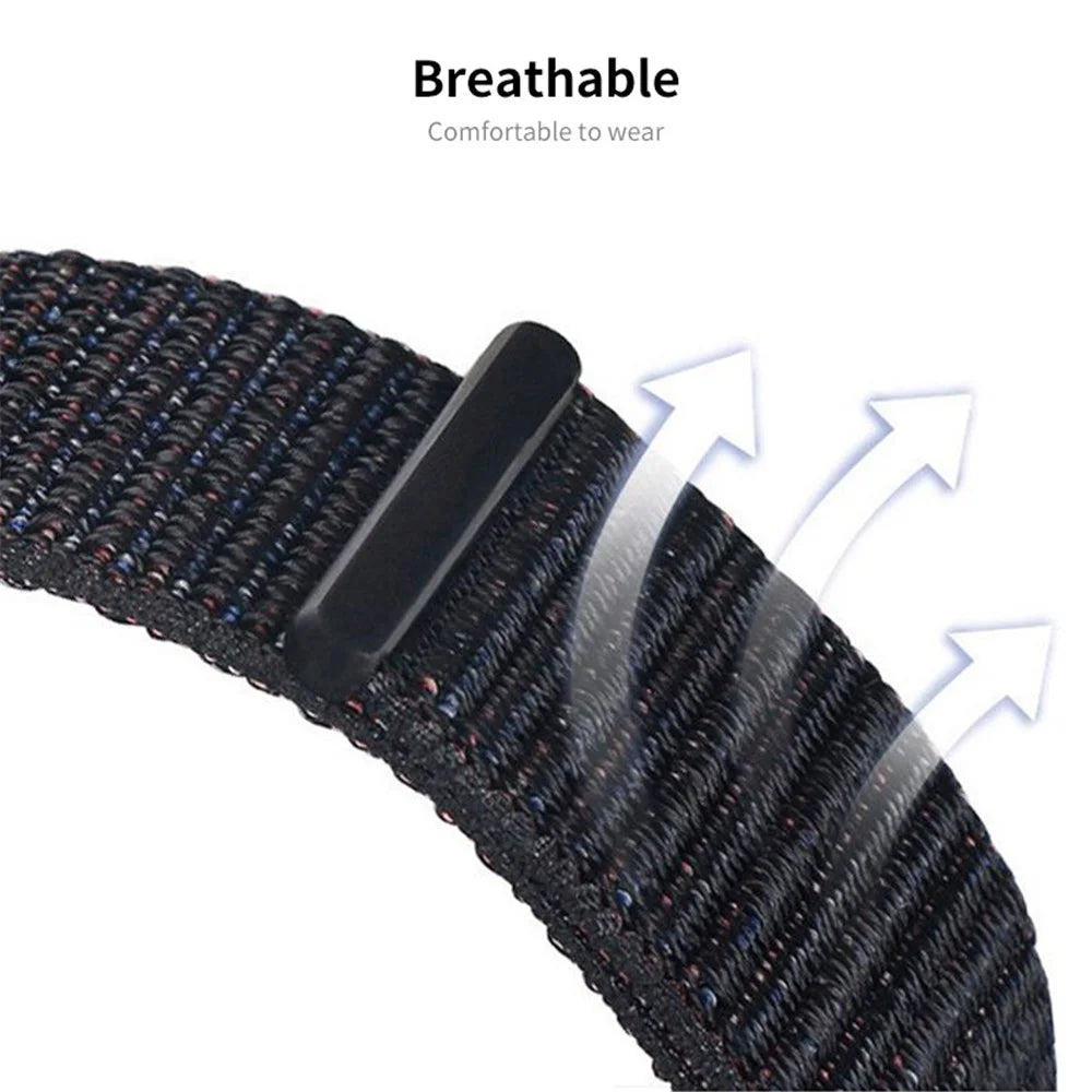 ENKAY HAT-PRINCE For Xiaomi Smart Band 9 NFC / 9 / 8 NFC / 8 Nylon Watch Band with PMMA Screen Film - Black - 4