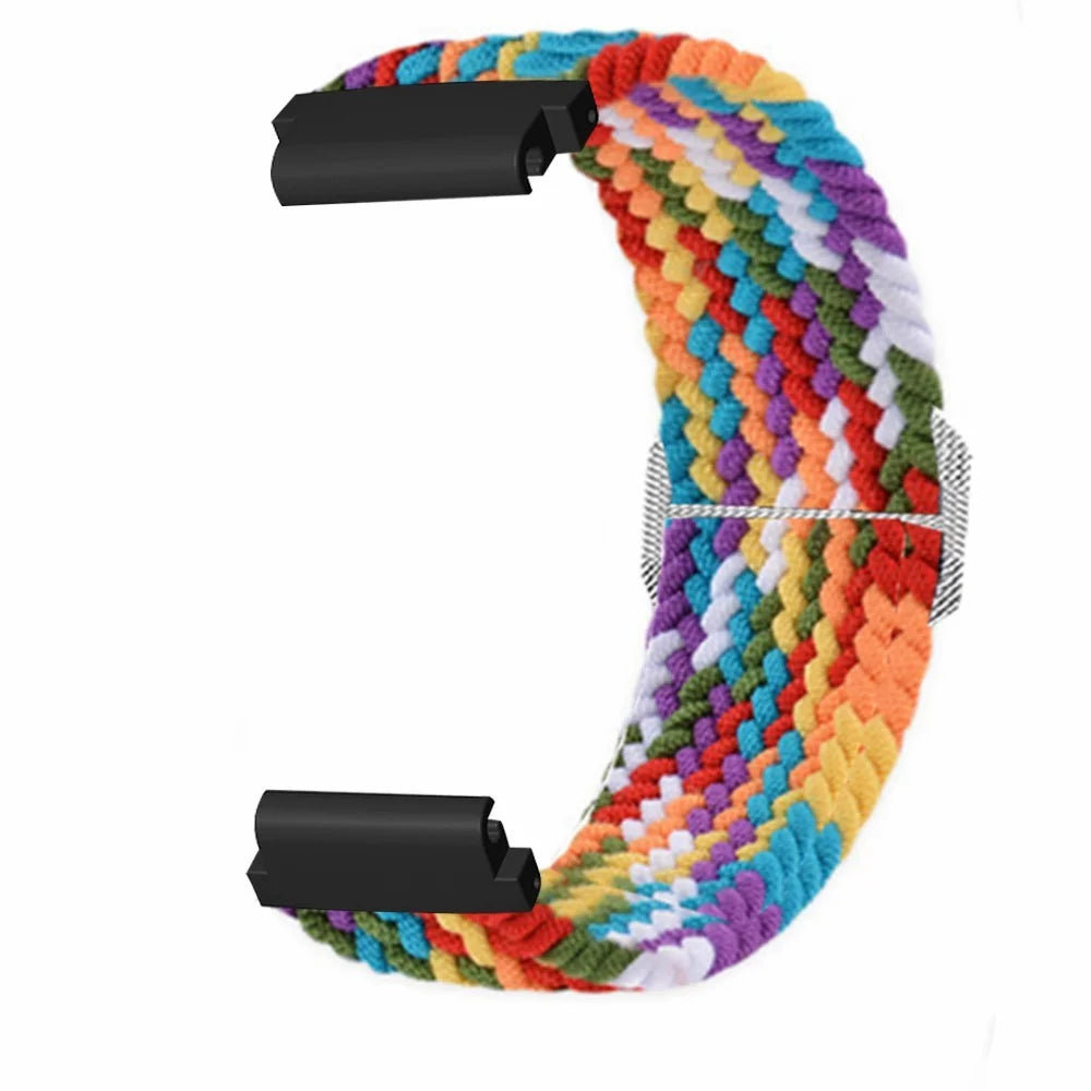For Huami Amazfit T-Rex Ultra Stretchy Watch Band Nylon Adjustable Sport Strap - Rainbow - 2