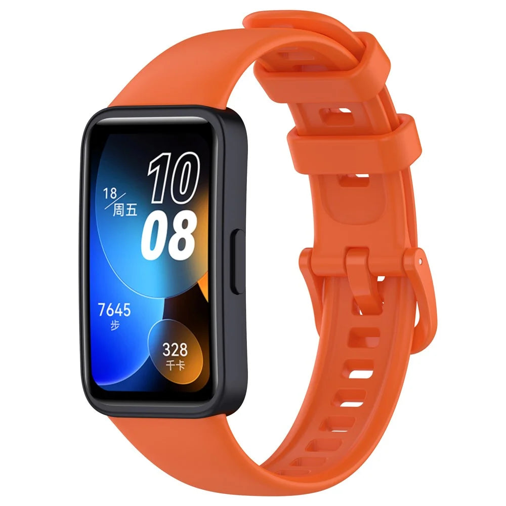 For Huawei Band 8 / Band 8 NFC / Band 9 / Band 9 NFC Silicone Watch Bands Waterproof Sport Watchband Strap - Orange - 2