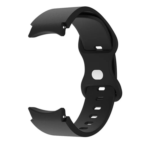 Watch Strap for Samsung Galaxy Watch6 40mm 44mm / Watch6 Classic 43mm 47mm / Watch 5 40mm 44mm / Watch4 40mm 44mm , 20mm Silicone Band with Butterfly Buckle - Black - 1