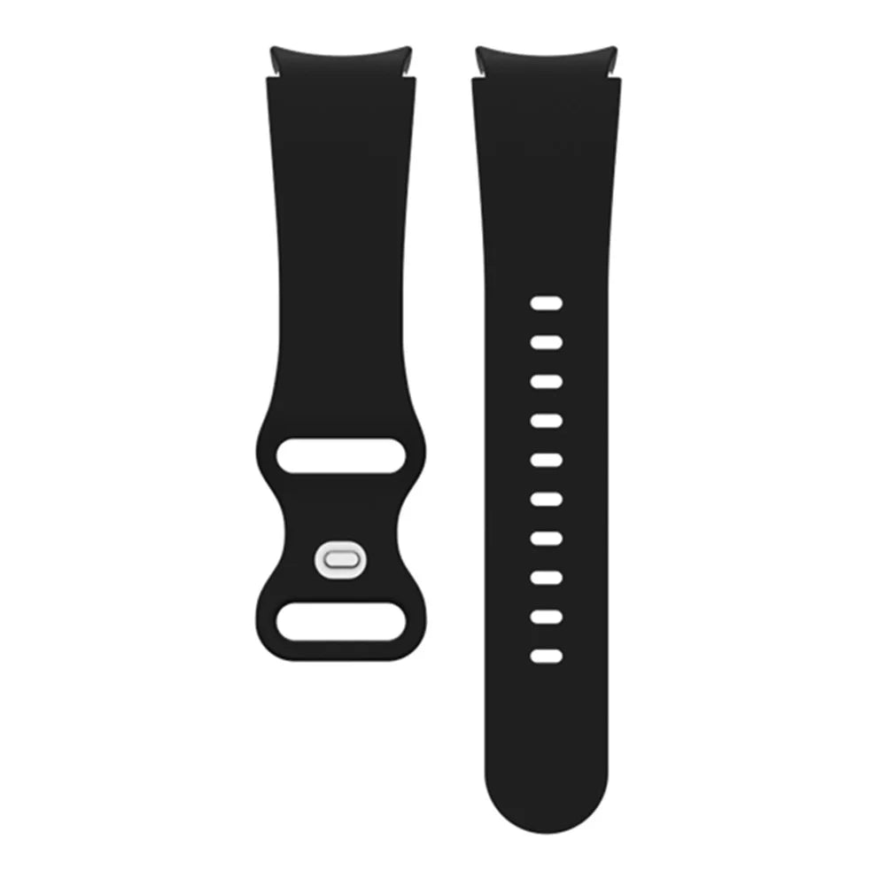 Watch Strap for Samsung Galaxy Watch6 40mm 44mm / Watch6 Classic 43mm 47mm / Watch 5 40mm 44mm / Watch4 40mm 44mm , 20mm Silicone Band with Butterfly Buckle - Black - 3