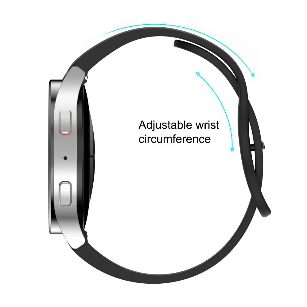 Watch Strap for Samsung Galaxy Watch6 40mm 44mm / Watch6 Classic 43mm 47mm / Watch 5 40mm 44mm / Watch4 40mm 44mm , 20mm Silicone Band with Butterfly Buckle - Black - 4