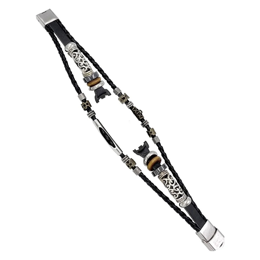 For Xiaomi Smart Band 9 NFC / Band 9 / Band 8 NFC / Band 8 Bands Ethnic Style Beaded Retro DIY Watch Strap with Connector - Black - 1
