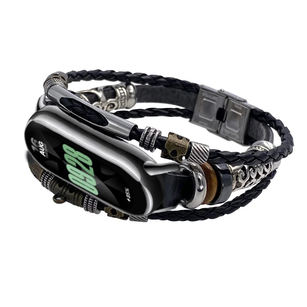 For Xiaomi Smart Band 9 NFC / Band 9 / Band 8 NFC / Band 8 Bands Ethnic Style Beaded Retro DIY Watch Strap with Connector - Black - 2