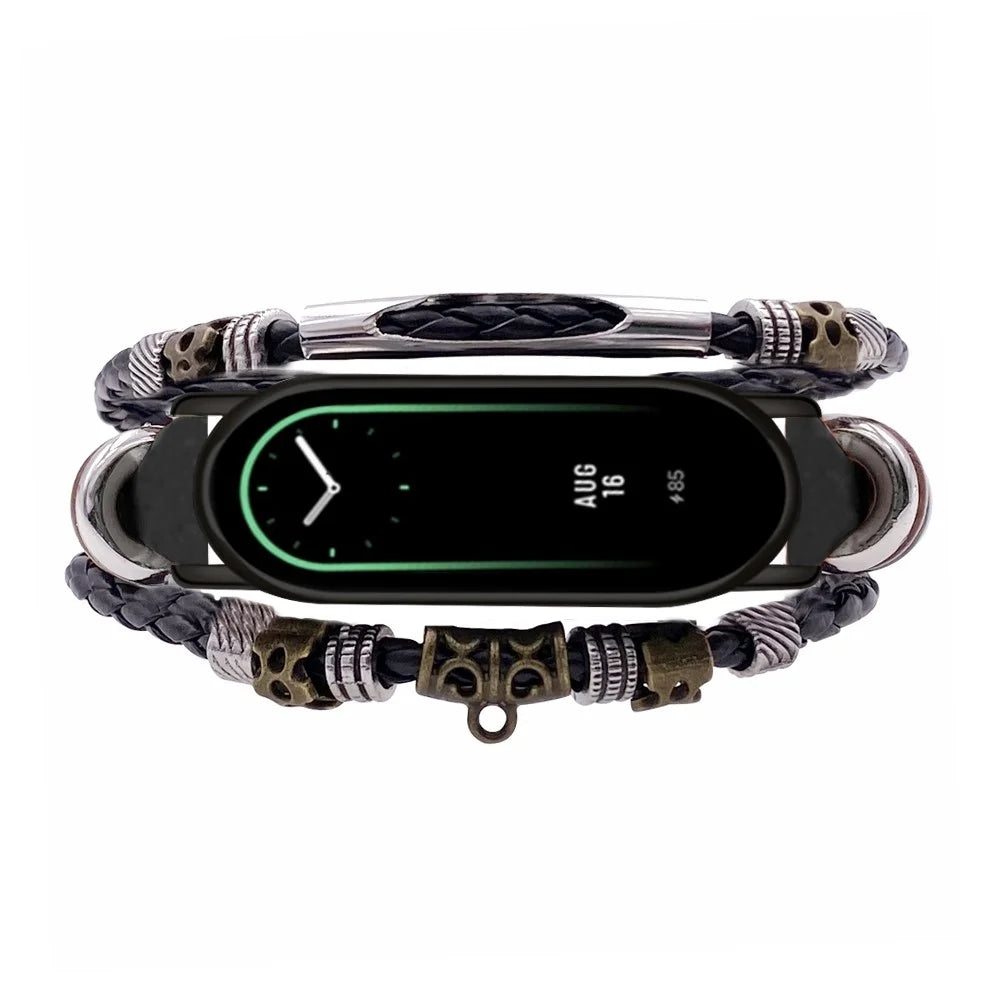 For Xiaomi Smart Band 9 NFC / Band 9 / Band 8 NFC / Band 8 Bands Ethnic Style Beaded Retro DIY Watch Strap with Connector - Black - 3