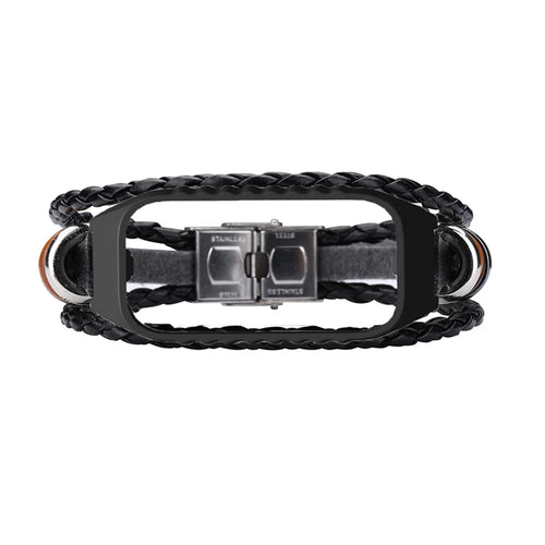 For Xiaomi Redmi Band 2 Watch Band Boho Bead Metal Jewelry Retro Strap DIY Bracelets - Black - 1