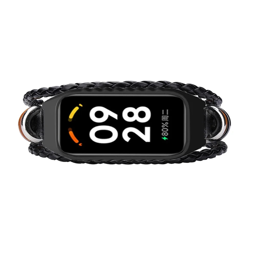 For Xiaomi Redmi Band 2 Watch Band Boho Bead Metal Jewelry Retro Strap DIY Bracelets - Black - 2