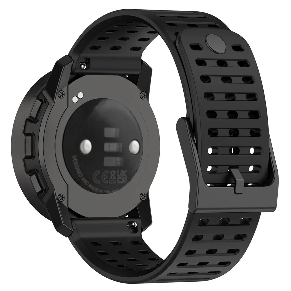 Sport Strap for Suunto Vertical / 9 Peak Pro / 9 Peak / 5 Peak , 22mm Silicone Watch Bands - Black - 1