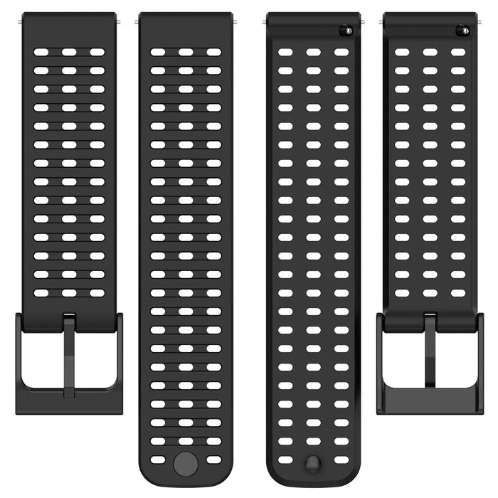 Sport Strap for Suunto Vertical / 9 Peak Pro / 9 Peak / 5 Peak , 22mm Silicone Watch Bands - Black - 5