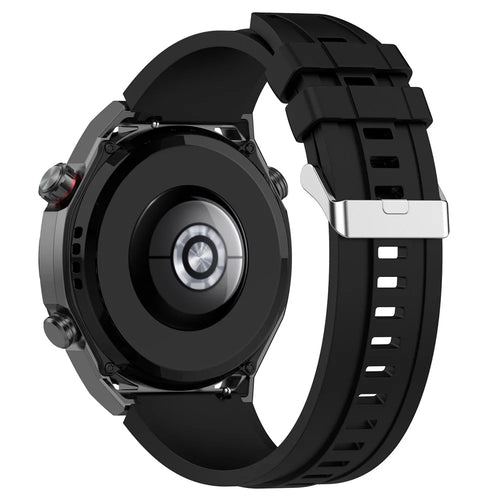 Strap For Huawei Watch Ultimate / GT 3 SE / GT 3 Pro 46mm / GT Runner / GT 3 46mm , 22mm Silicone Watch Bands with Extension Strap - Black - 1