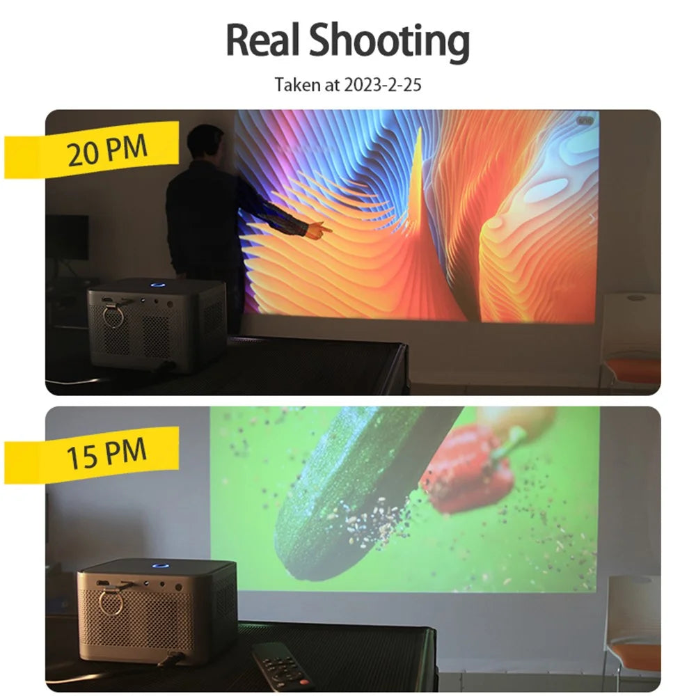 AUN A002 Portable Home Theater Projector Android 9.0 HD Video Screen Mirroring WiFi Bluetooth-compatible LED Projector - US Plug - 7